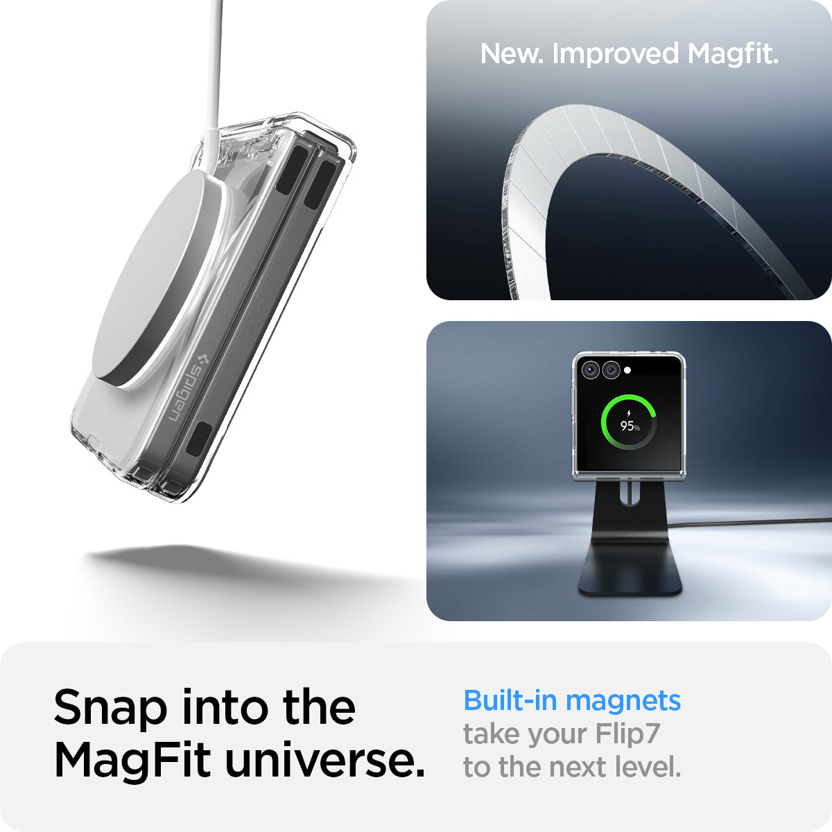 Spigen Galaxy Z Flip 7 Case – Ultra Hybrid Pro (MagFit) – Clear White – product image 21