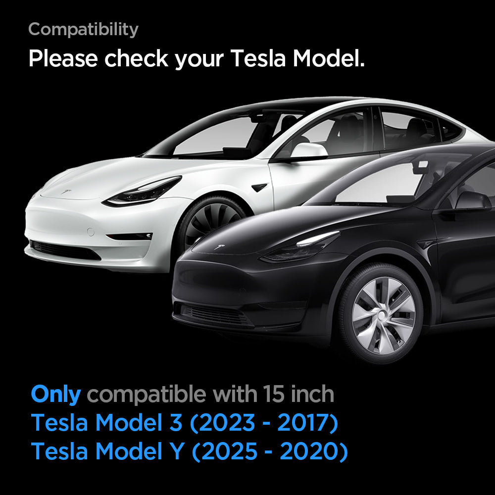 Spigen Tesla Model 3 / Model Y Screen Protector (15”) Screen Protector GLAS.tR EZ Fit Anti-Glare view 2