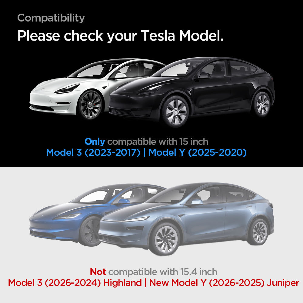Spigen Tesla Model 3 / Model Y Screen Protector (15”) Screen Protector GLAS.tR EZ Fit Anti-Glare view 3