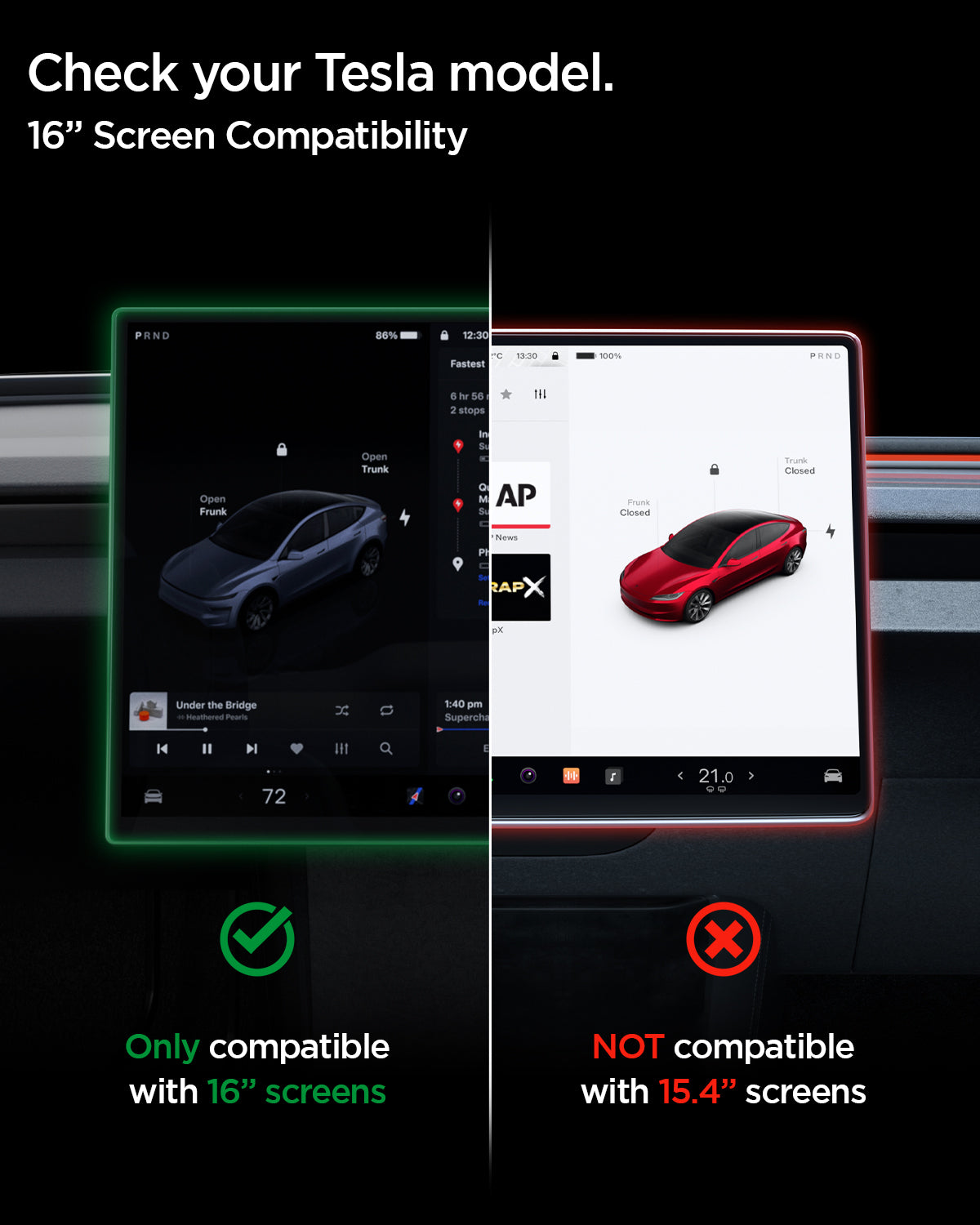 Spigen Tesla Model Y Screen Protector (16”)– GLAS.tR EZ Fit AluminaCore Screen Protector view 12