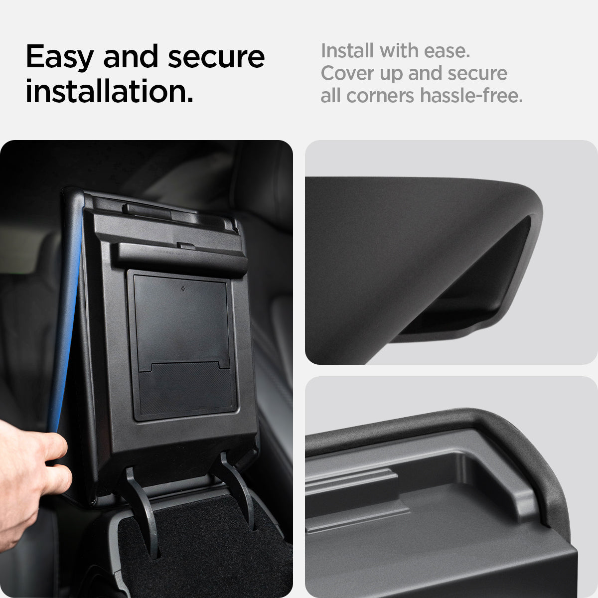 Spigen Tesla Model 3 2017–2023 / Model Y 2020–2024 Armrest Cover – Black official detail 6