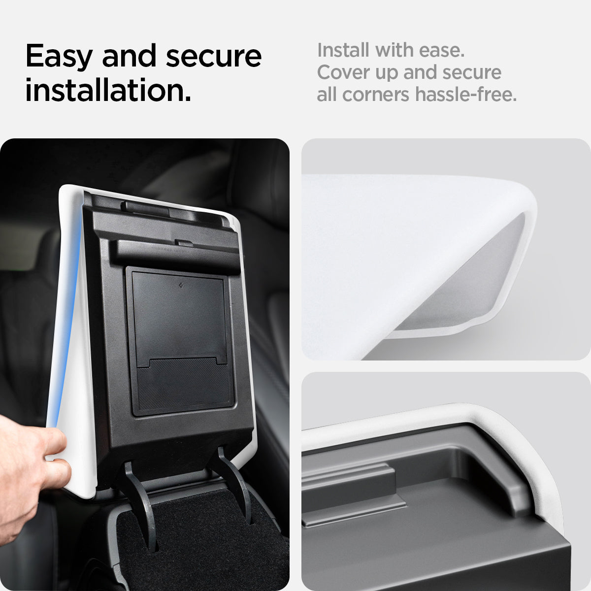 Spigen Tesla Model 3 2017–2023 / Model Y 2020–2024 Armrest Cover – White official detail 6