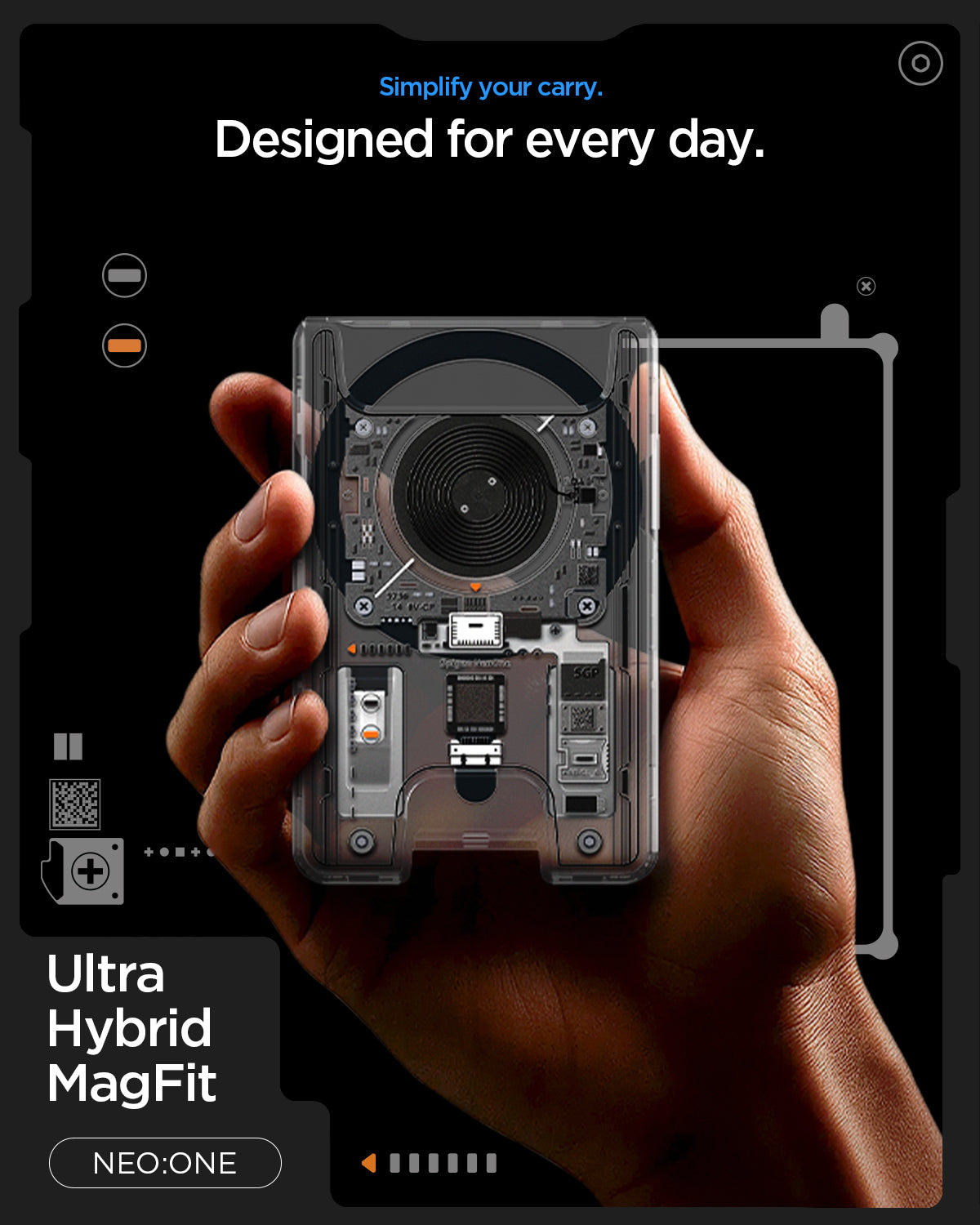 Spigen Ultra Hybrid Neo One MagFit 3-Card Wallet - everyday design