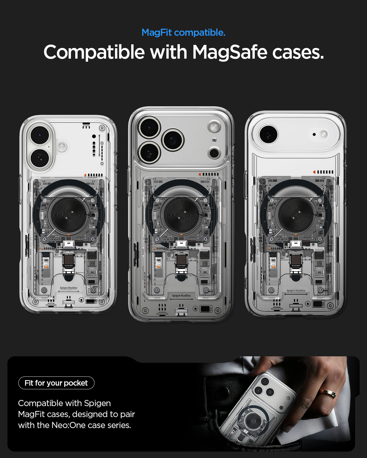 Spigen Ultra Hybrid Neo One MagFit 3-Card Wallet - compatible magnetic cases