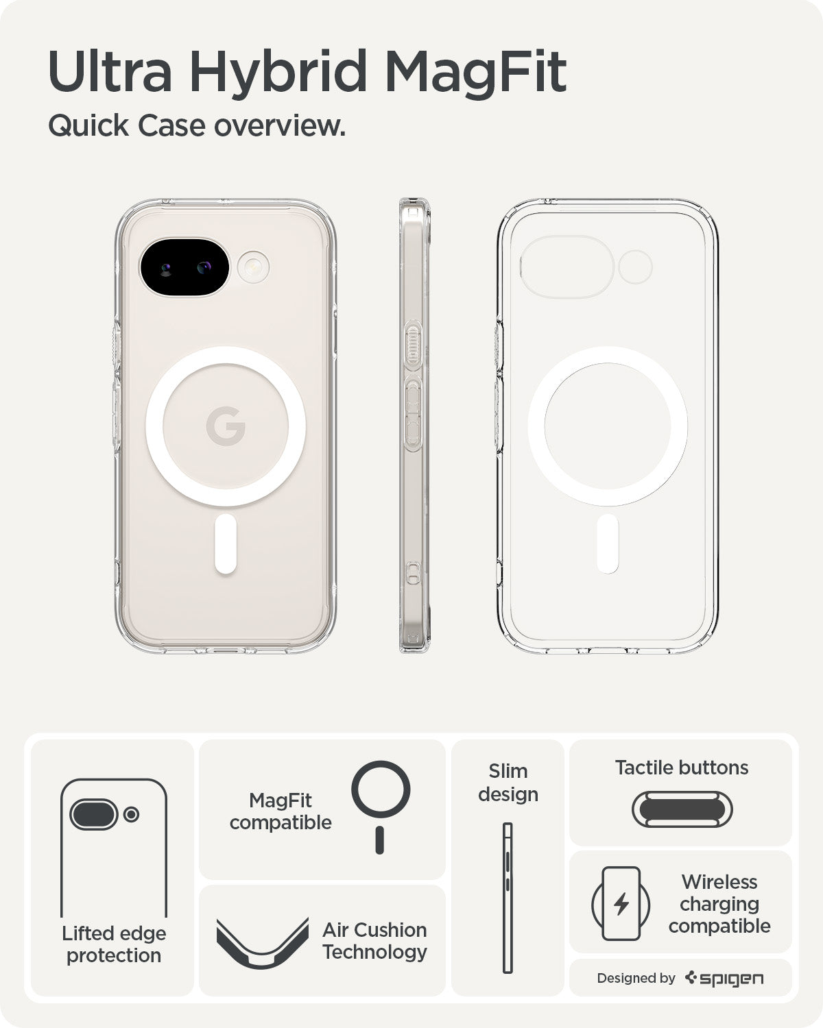 Spigen Google Pixel 10a Case Ultra Hybrid MagFit (MagSafe Compatible, PixelSnap Ready) view 9