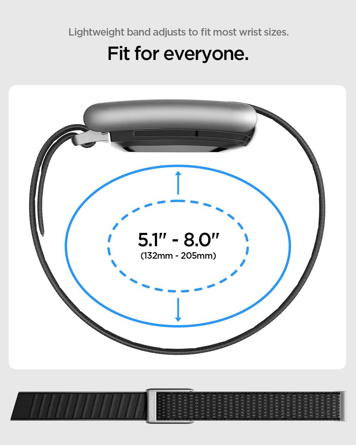 Spigen WHOOP 5.0 Replacement Band – WBF3 — Black, fit, construction or use view 13