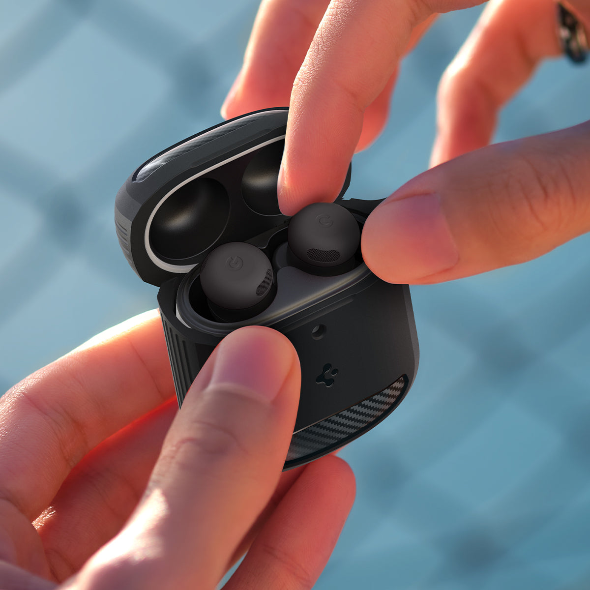 Spigen Google Pixel Buds Pro 2 Case - Rugged Armor - Matte Black - image 17