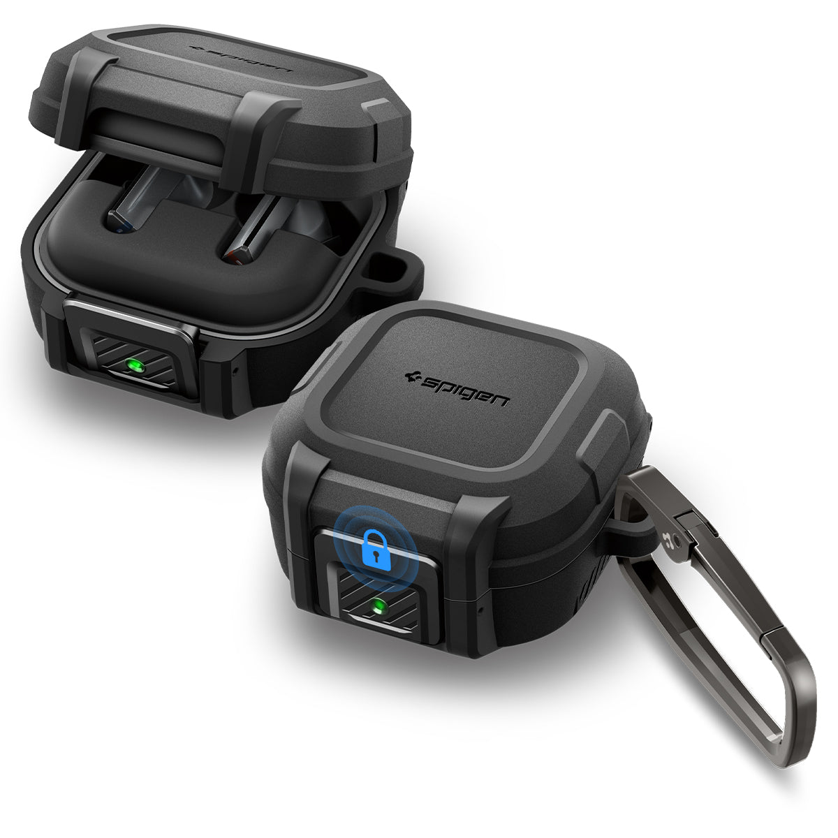 Spigen Galaxy Buds 4 Case - Lock Fit - Matte Black - image 1