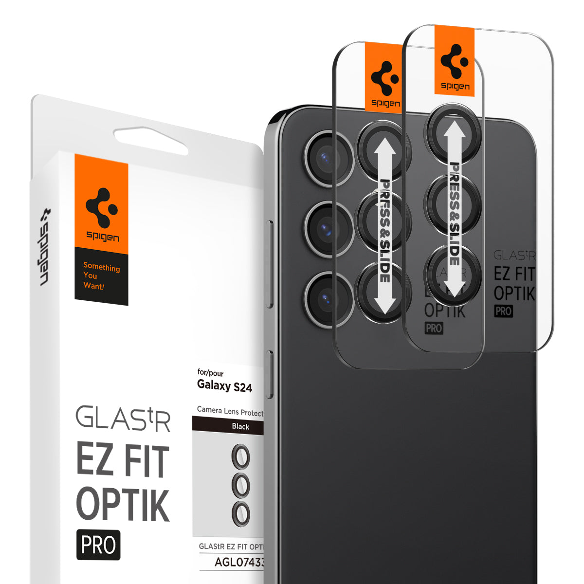 Spigen Galaxy S24 / S23 Plus / S23 Lens Protector Optik Pro EZ Fit (2 Pack)