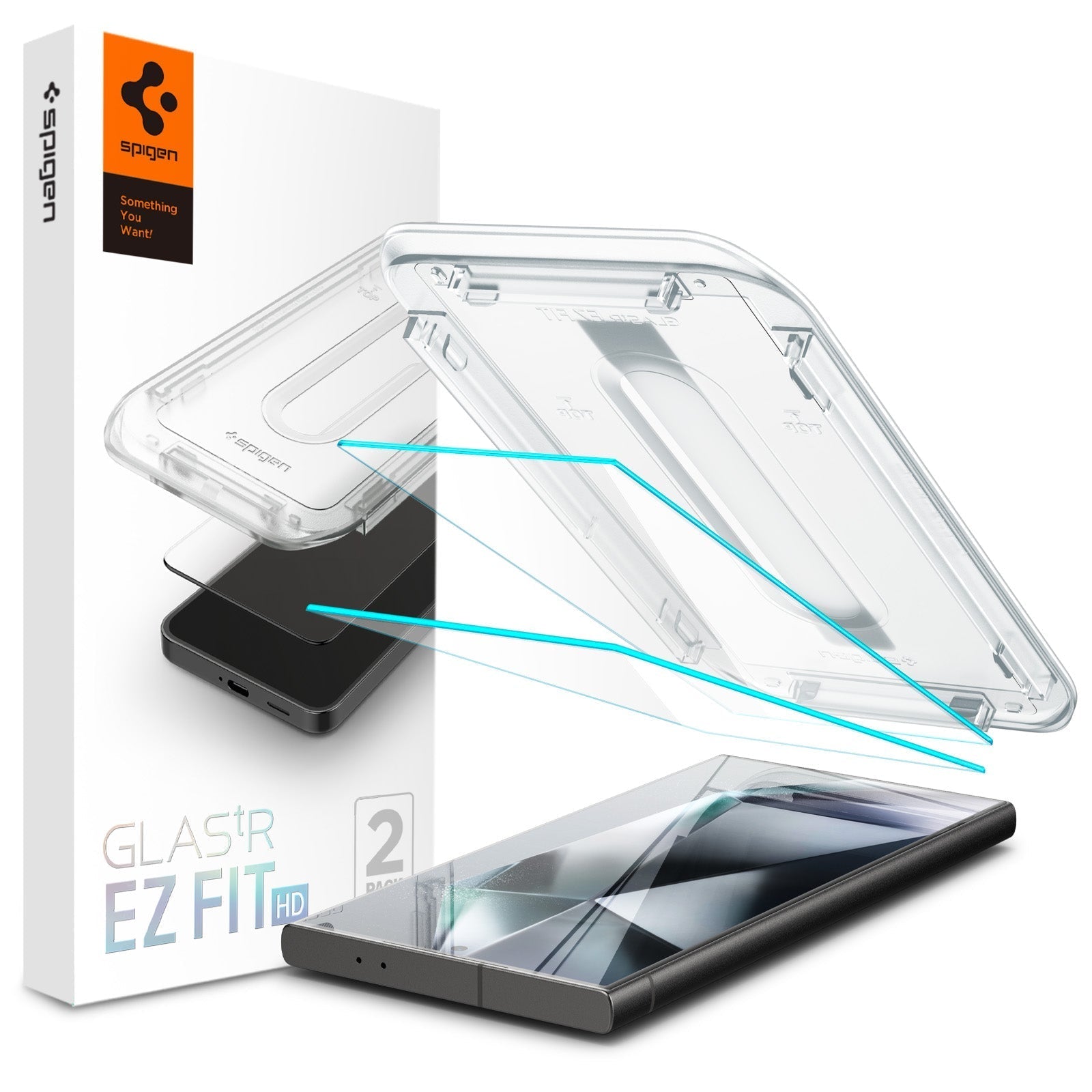 Spigen Galaxy S24 Ultra Screen Protector – GLAS.tR EZ Fit HD (2 Pack) – Clear – main product image