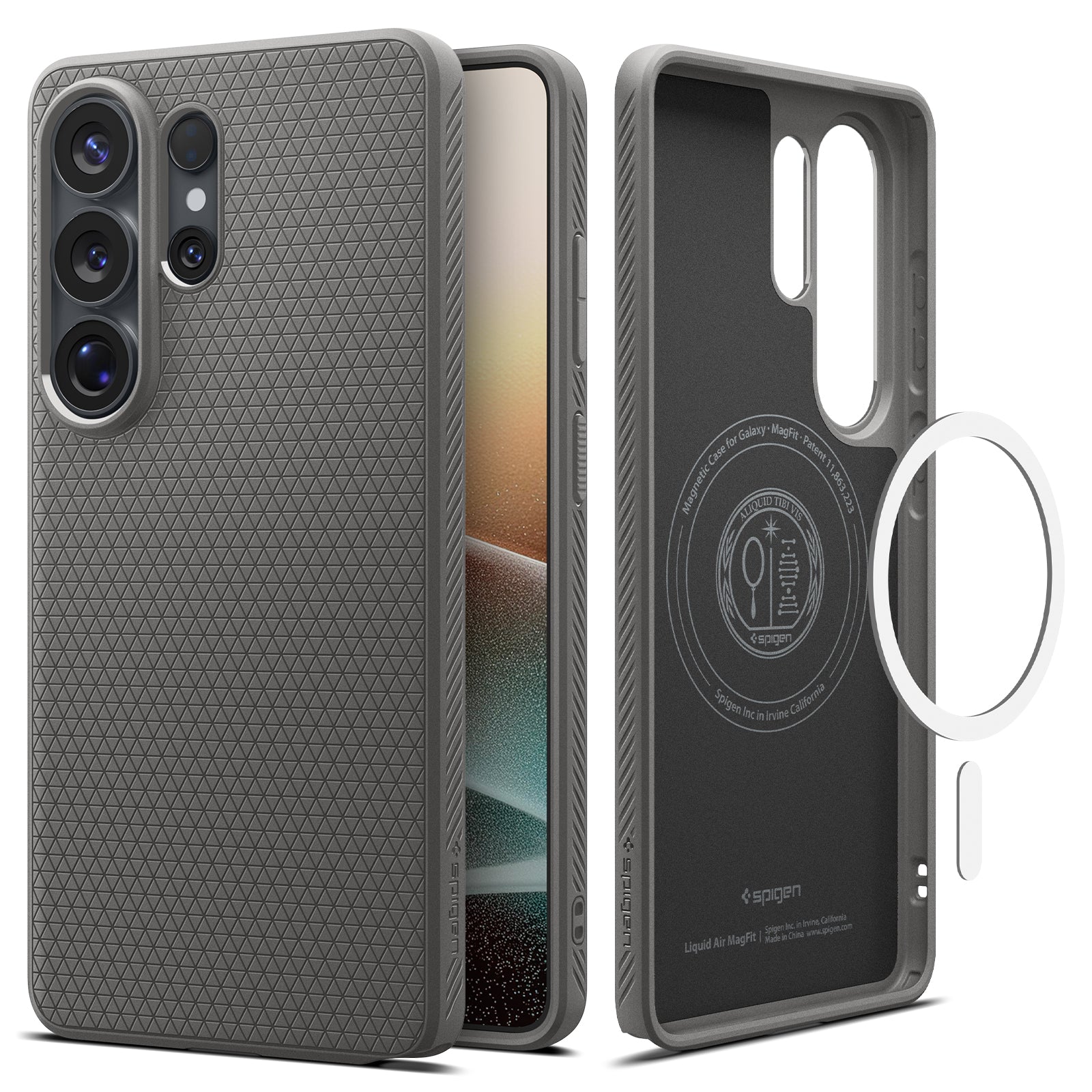 Spigen Galaxy S26 Ultra Case – Liquid Air (MagFit) – Marble Gray – product image 1