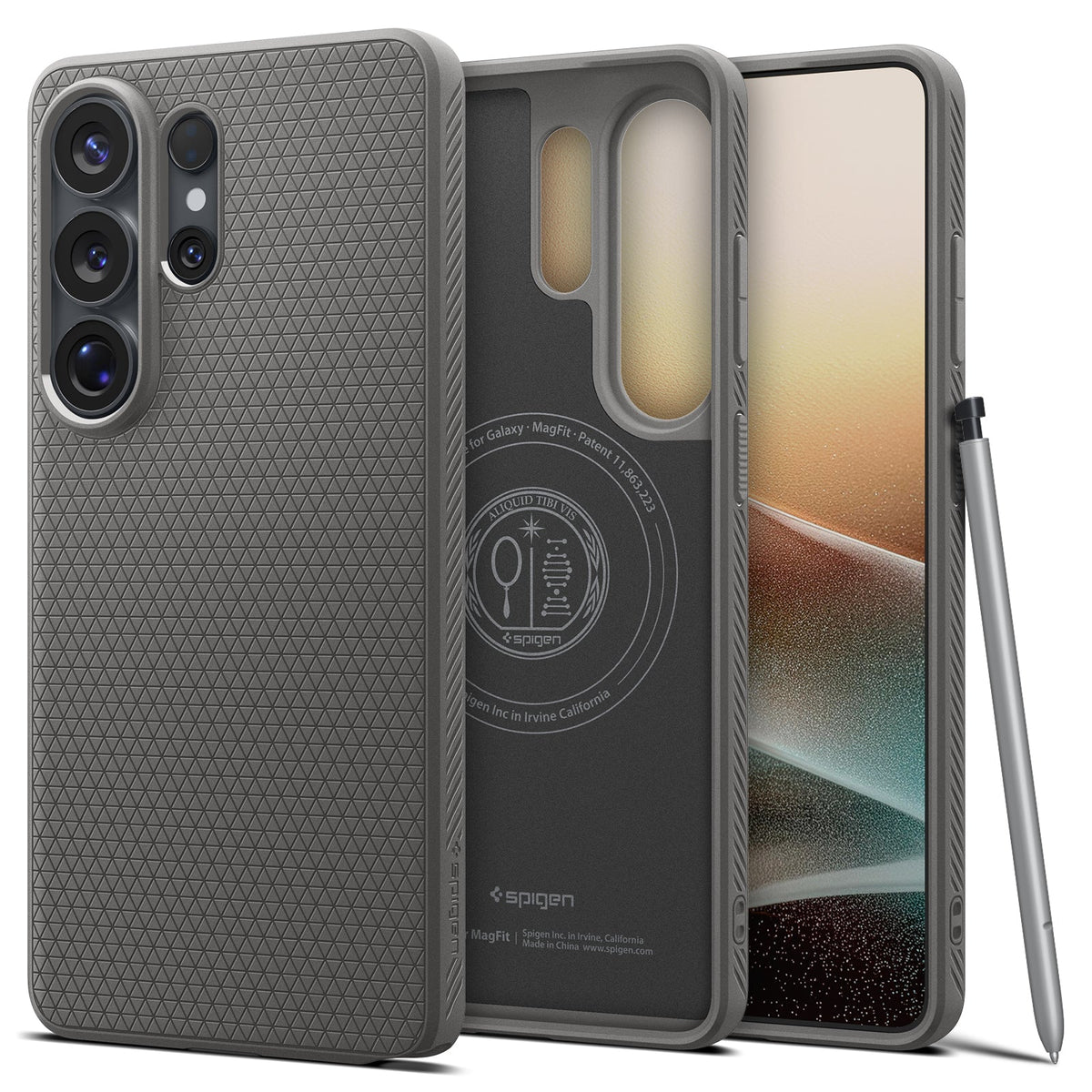 Spigen Galaxy S26 Ultra Case – Liquid Air (MagFit) – Marble Gray – product image 2