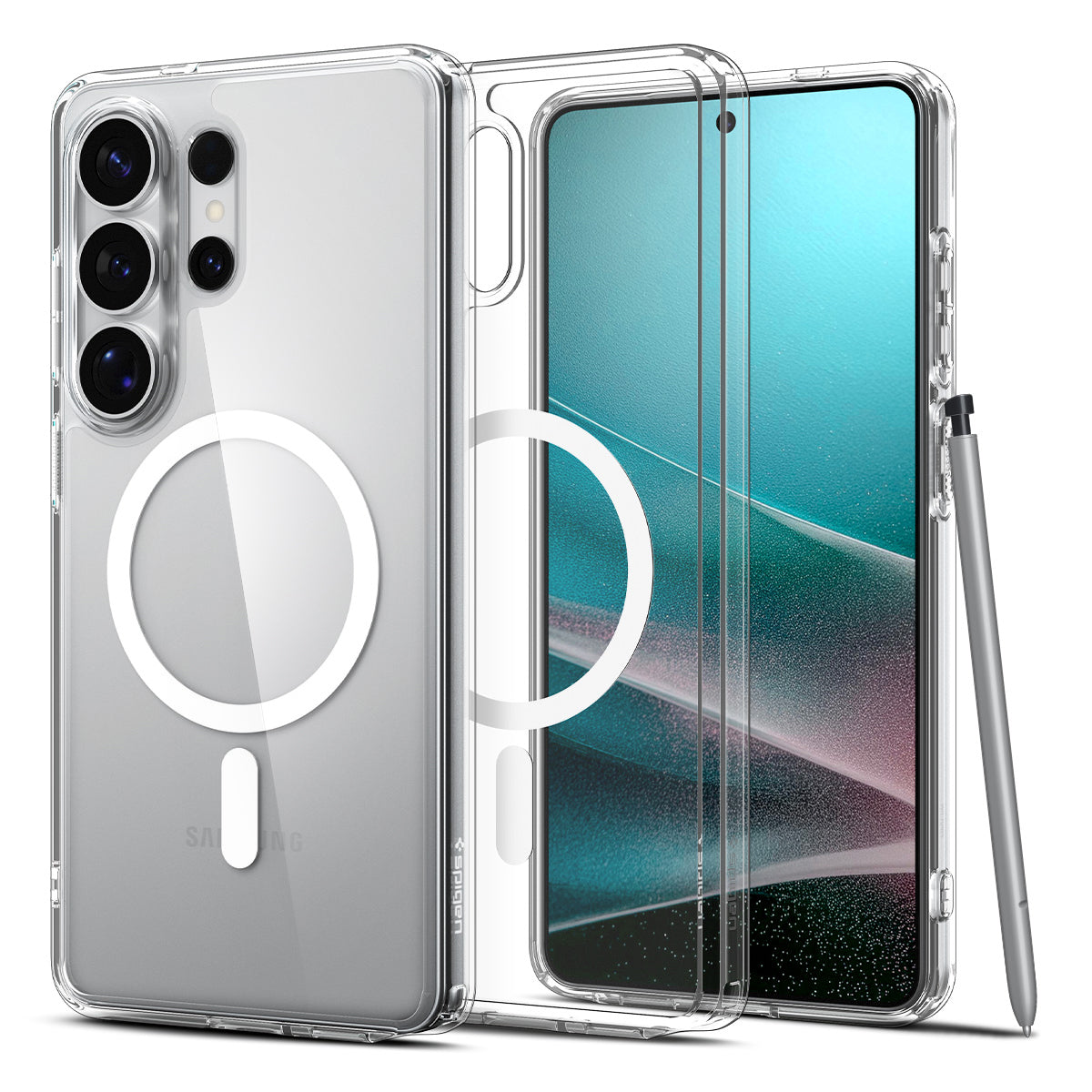 Spigen Galaxy S26 Ultra Case – Ultra Hybrid (MagFit) – Clear White – product image 1