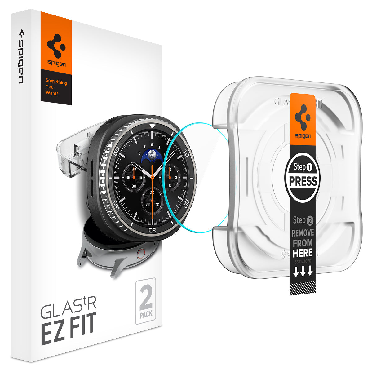 Spigen Galaxy Watch 8 Classic (46mm) Screen Protector GLAS.tR EZ Fit (2 Pack)