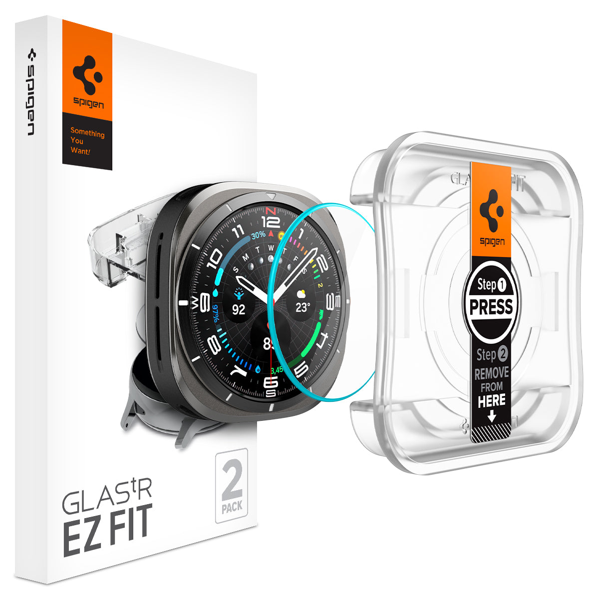 Spigen Galaxy Watch Ultra 47mm (2025/2024) Screen Protector GLAS.tR EZ Fit (2 Pack)