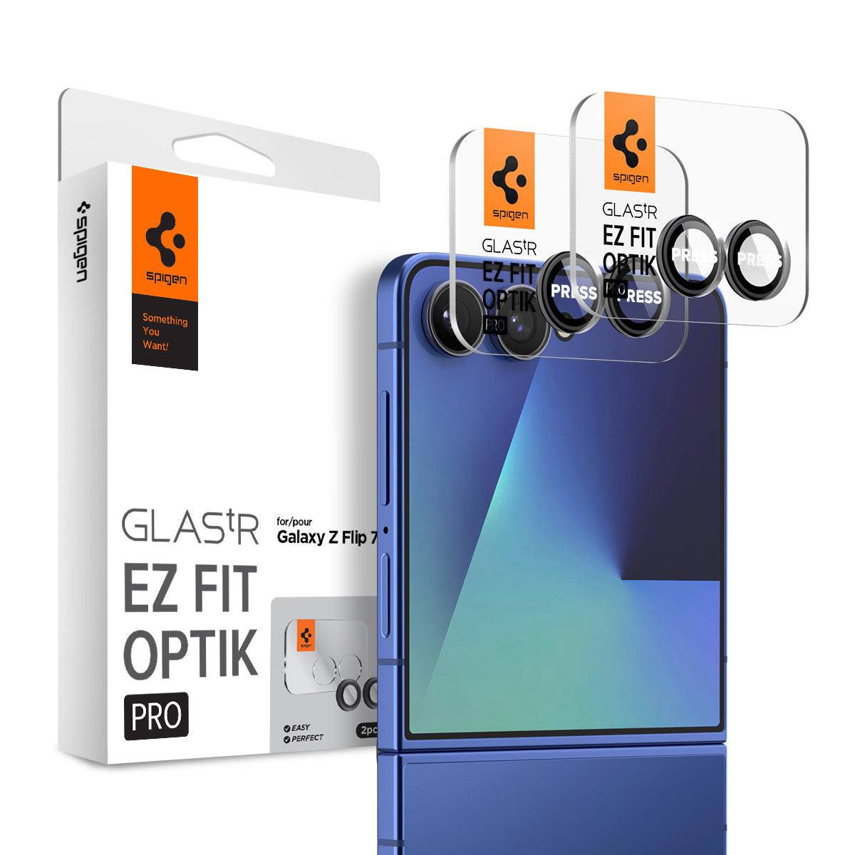 Spigen Galaxy Z Flip 7 Lens Protector Optik Pro EZ Fit (2 Pack)