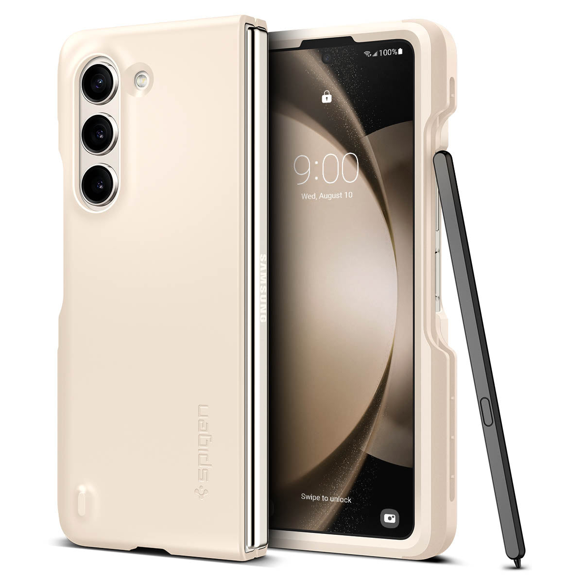 Spigen Galaxy Z Fold 5 Series Case – Thin Fit P – Pearled Ivory – product image 2