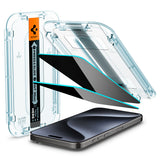 Spigen iPhone 15 Pro Screen Protector – GLAS.tR EZ Fit Privacy (2 Pack)