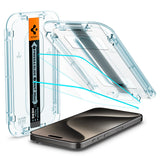 מגן מסך Spigen iPhone 15 Pro Max / 15 Pro / 15 Plus / 15 – GLAS.tR EZ Fit | הגנה על החיישן (חבילה של 2)