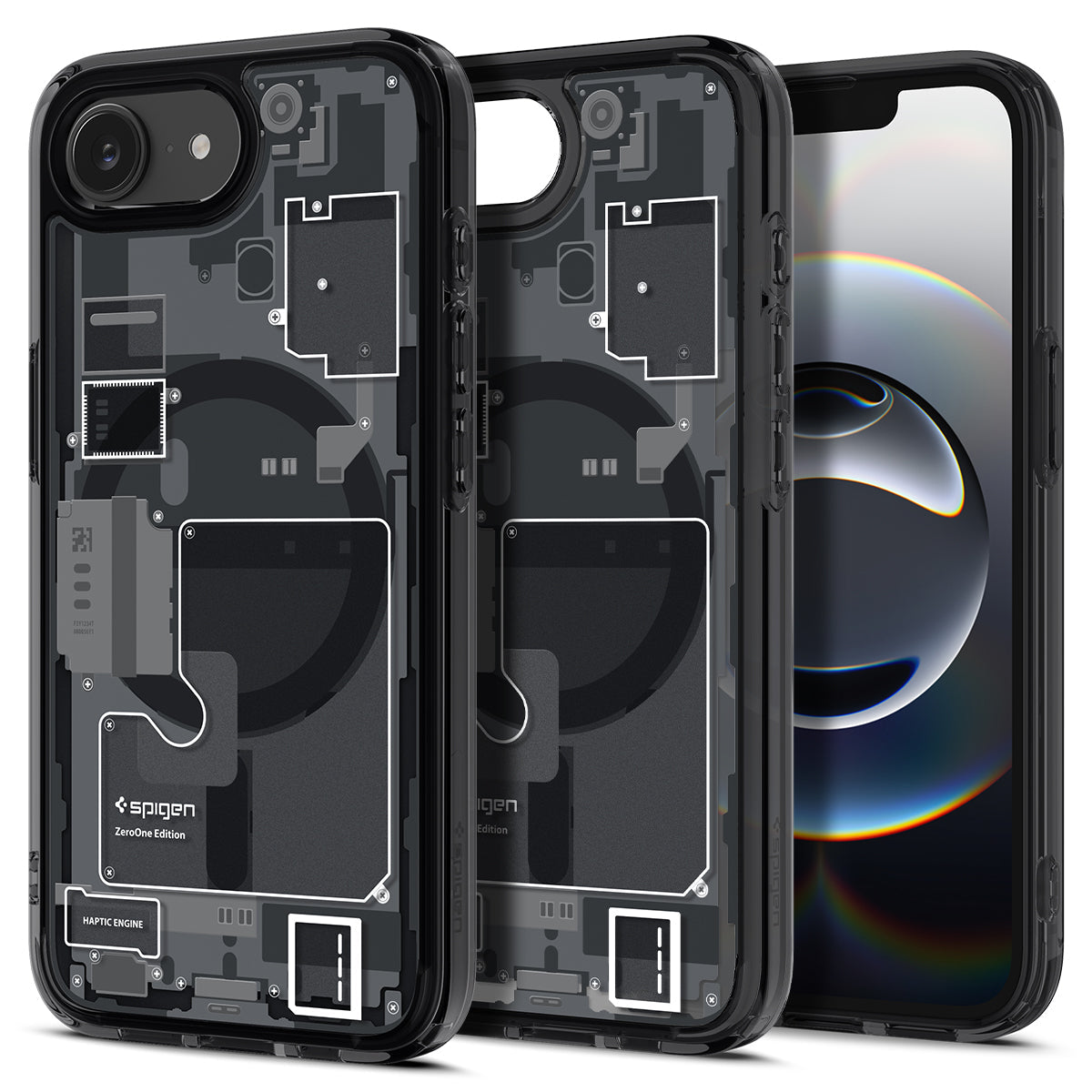 Spigen iPhone 17e and iPhone 16e Case – Ultra Hybrid Zero One (MagFit) – Zero One Black – main image