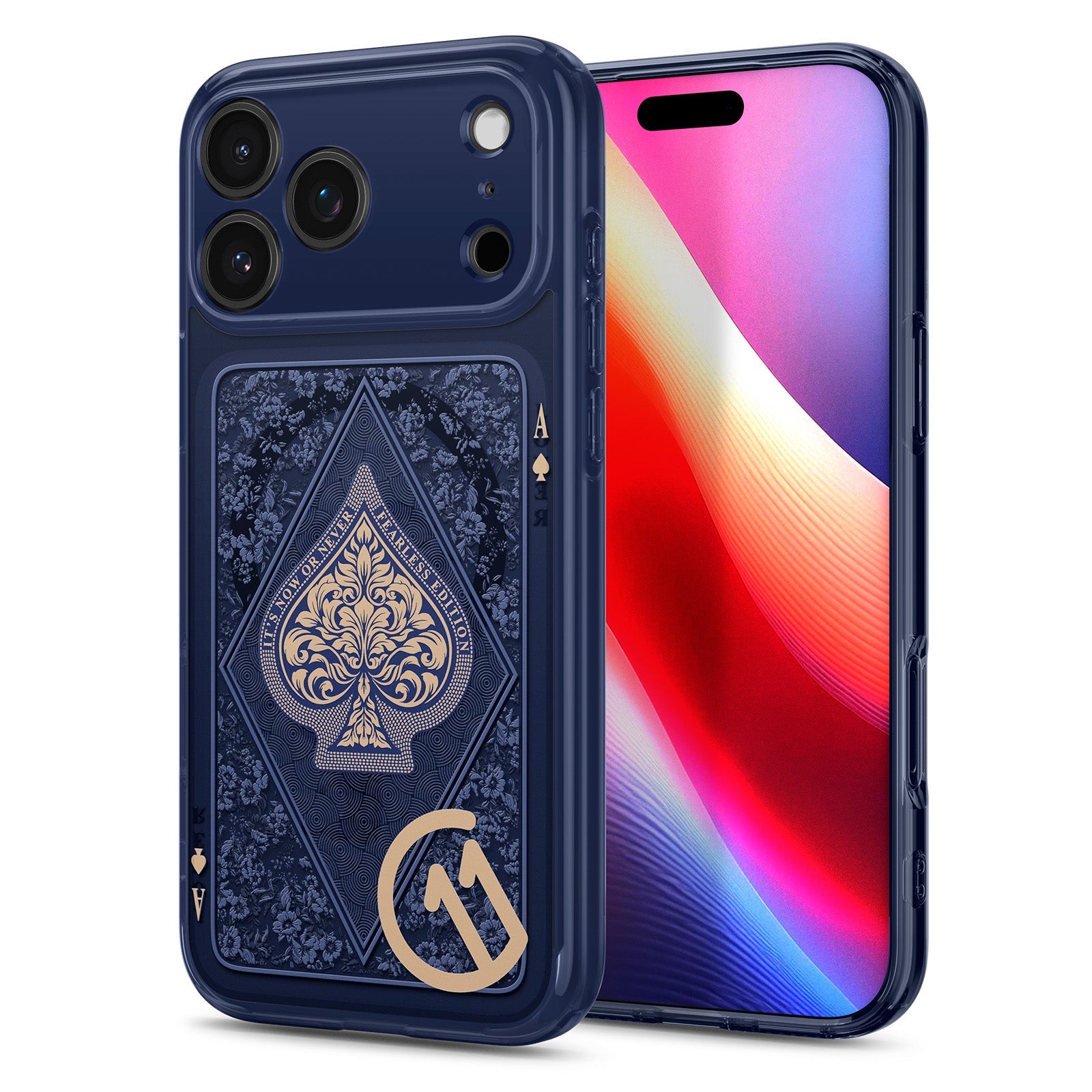 Spigen iPhone 17 Pro Max c11 Series MagFit case in Fearless - installed front and rear view