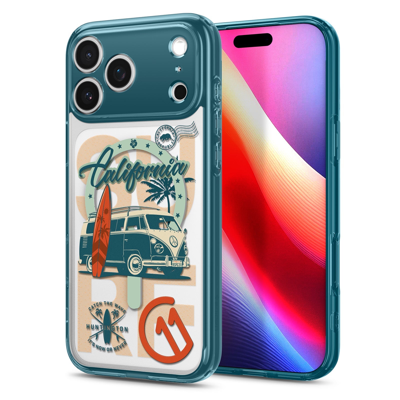 Spigen iPhone 17 Pro Max c11 Series MagFit case in Huntington - installed front and rear view
