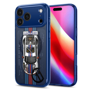 Spigen iPhone 17 Pro Max c11 Series MagFit case in Le Mans - installed front and rear view
