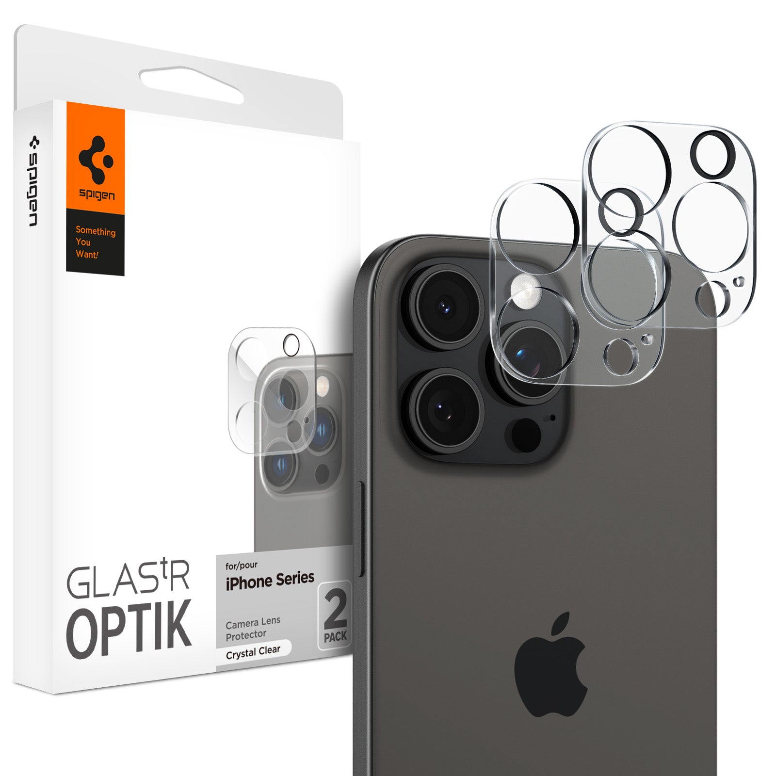 Spigen iPhone 16 Pro Max / 16 Pro Lens Protector – Optik Pro EZ Fit – Crystal Clear product image 1