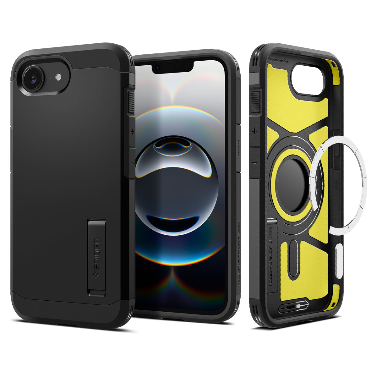 Spigen iPhone 17e and iPhone 16e Case – Tough Armor (MagFit) – Black – main image