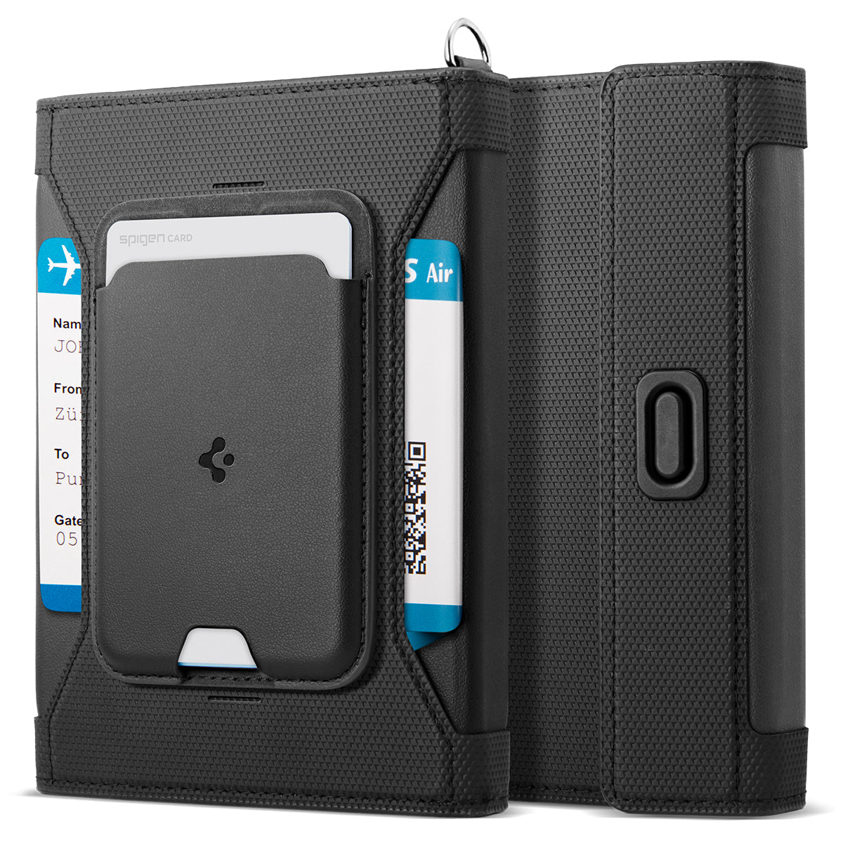 Spigen Universal Passport Holder with Magnetic Wallet Organizer RFID Blocking Travel Organizer Set