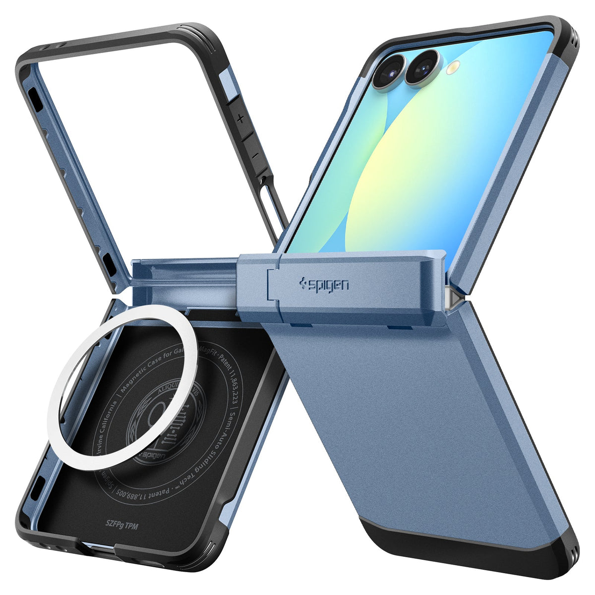 Spigen Galaxy Z Flip 7 Case – Tough Armor Pro (MagFit) – Sierra Blue – product image 25