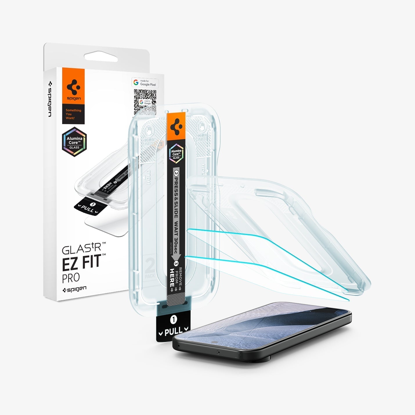 Spigen Pixel 11 Pro XL Screen Protector – GLAS.tR EZ Fit Pro (2 Pack) - Clear - image 1