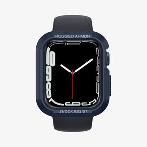 Spigen Apple Watch 45mm/44mm Rugged Armor case - Navy Blue - image 1