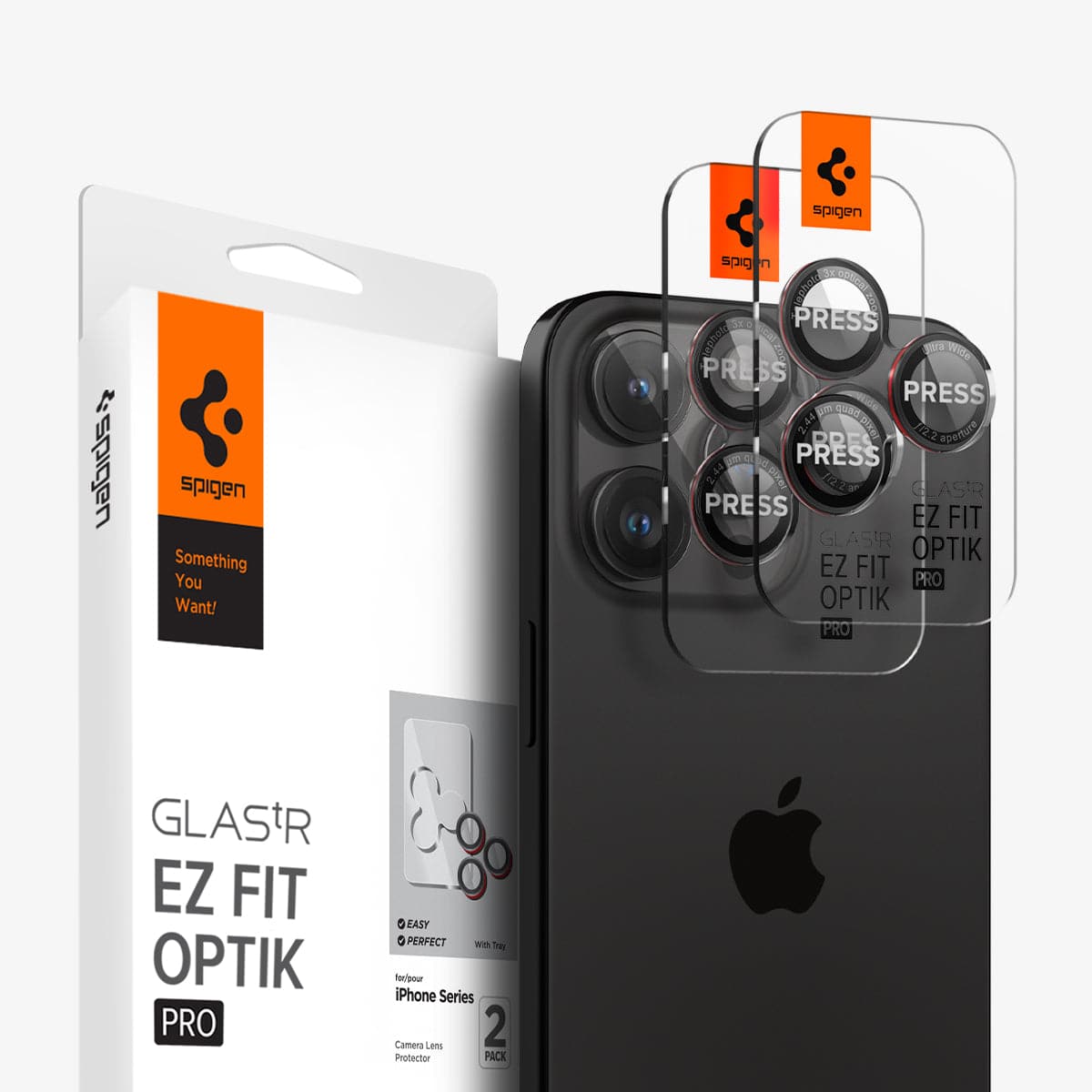 Spigen iPhone 15 Pro Max / 15 Pro Lens Protector – Optik Pro EZ Fit – L-Series product image 1