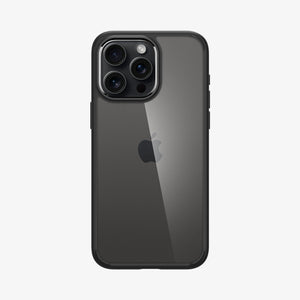 Spigen Ultra Hybrid case for iPhone 15 Pro in Matte Black – rear view main image