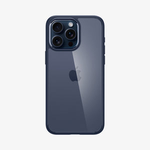 Spigen Ultra Hybrid case for iPhone 15 Pro in Navy Blue – rear view main image