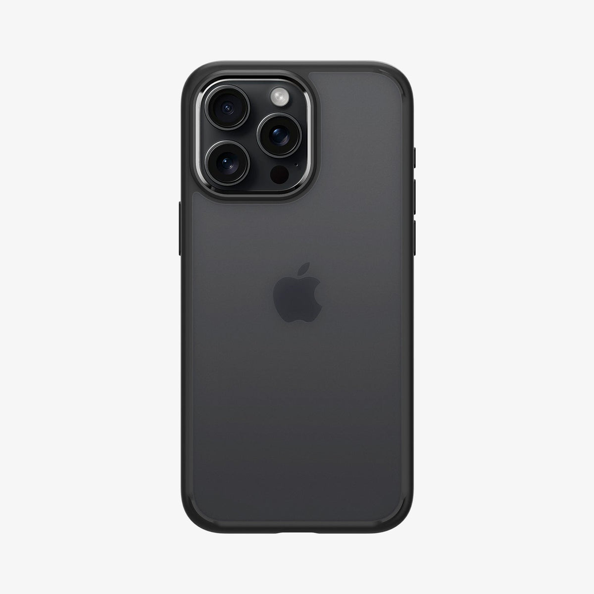 Spigen Ultra Hybrid Matte case for iPhone 15 Pro Max in Frost Black – rear view main image