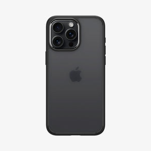 Spigen Ultra Hybrid Matte case for iPhone 15 Pro Max in Frost Black – rear view main image