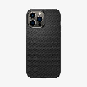 Spigen Liquid Air case for iPhone 13 Pro Max in Matte Black – back view