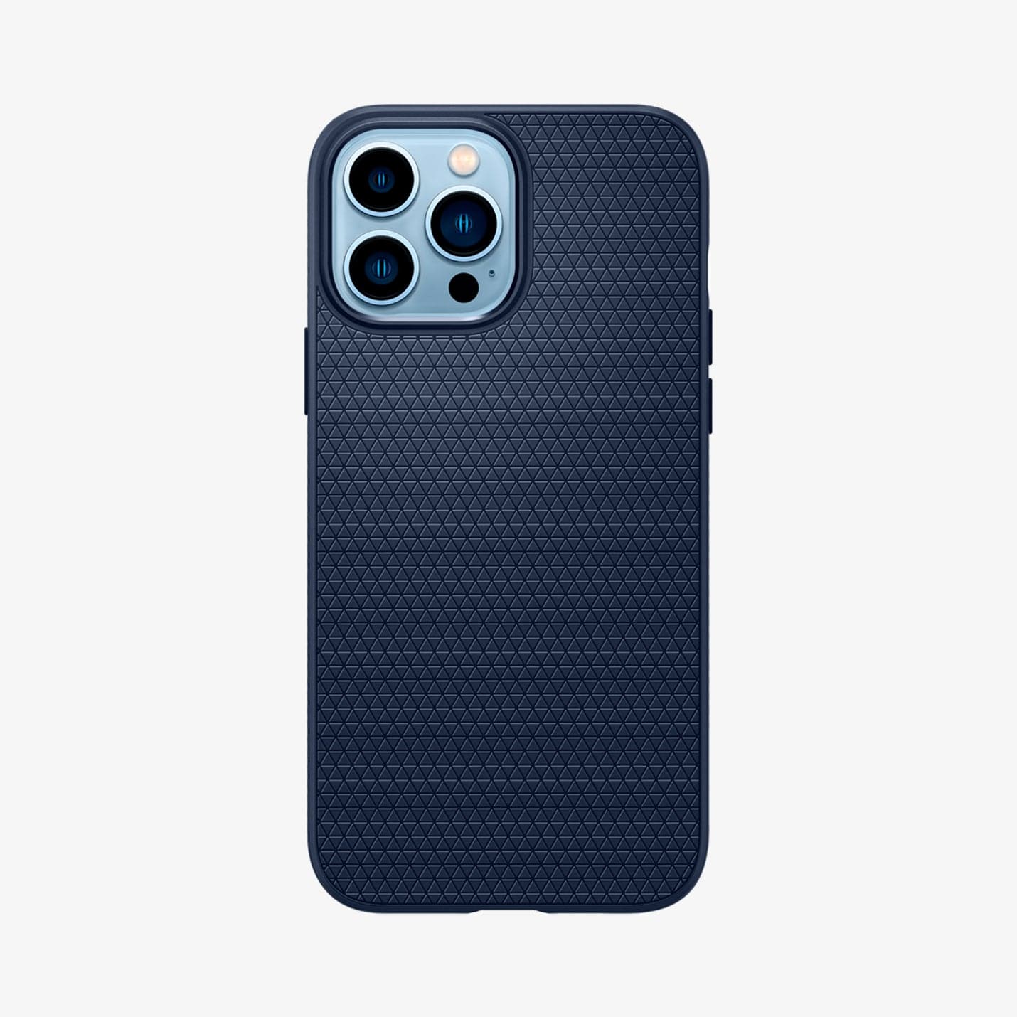 Spigen Liquid Air case for iPhone 13 Pro Max in Navy Blue – back view