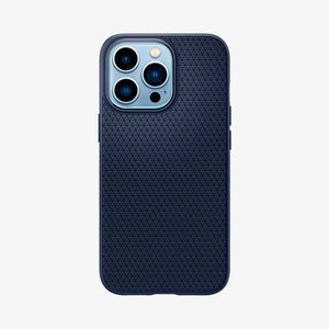 Spigen Liquid Air case for iPhone 13 Pro in Navy Blue – back view