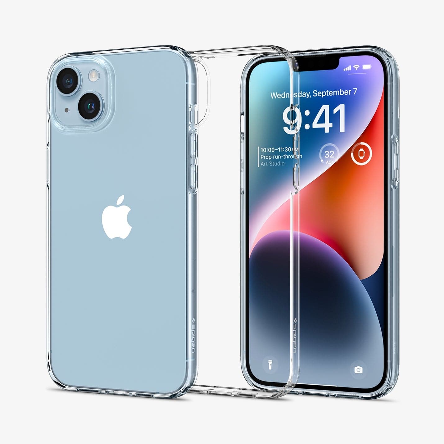 ACS04809 - iPhone 14 Pro Max Case Liquid Crystal in crystal clear showing the back