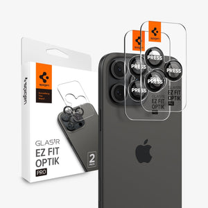Spigen iPhone 16 Pro Max / 16 Pro Lens Protector – Optik Pro EZ Fit – Black product image 1