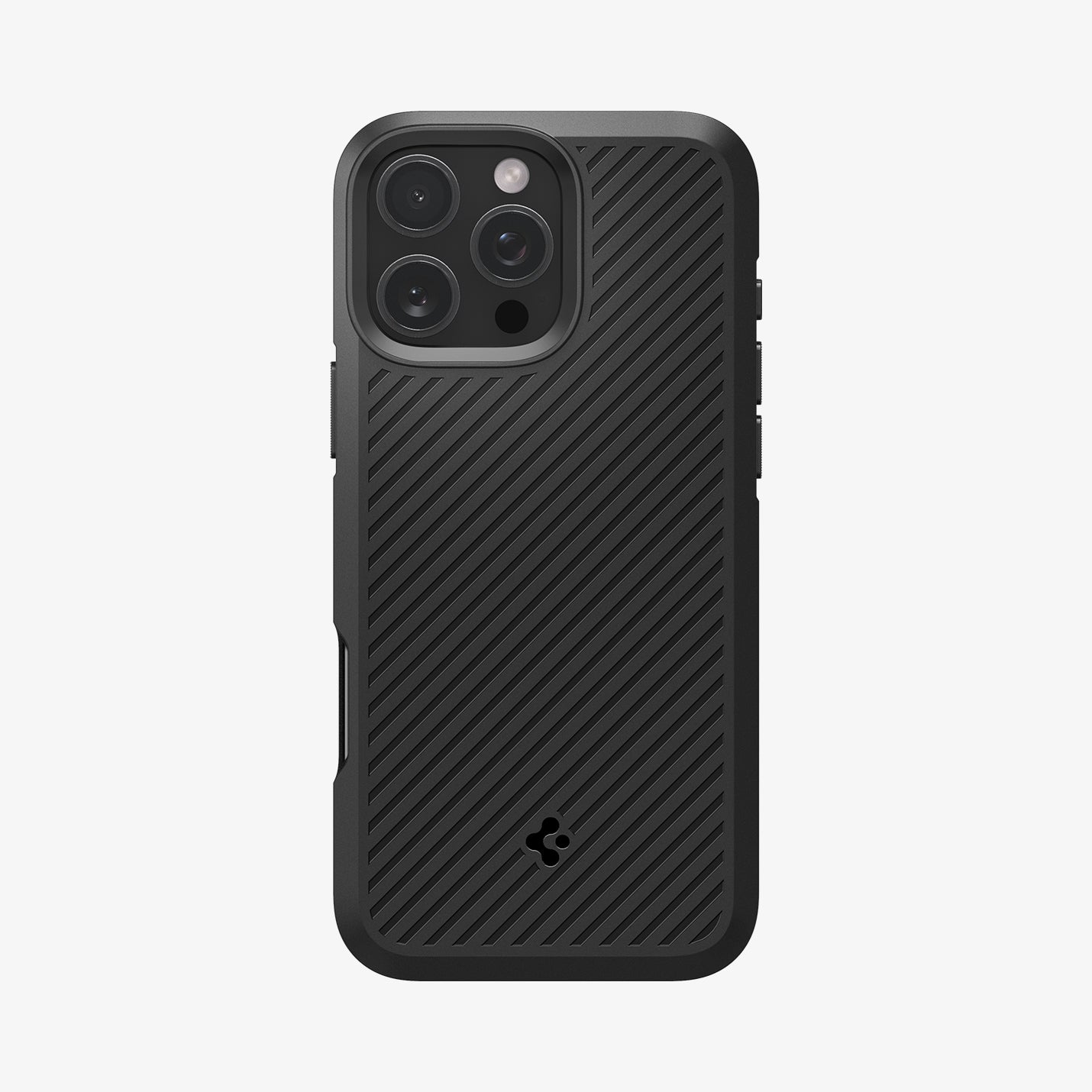 Spigen iPhone 16 Pro Core Armor case in Matte Black - rear view with diagonal texture