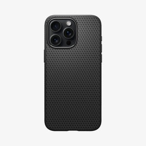 Spigen Liquid Air case for iPhone 15 Pro Max in Matte Black – product image