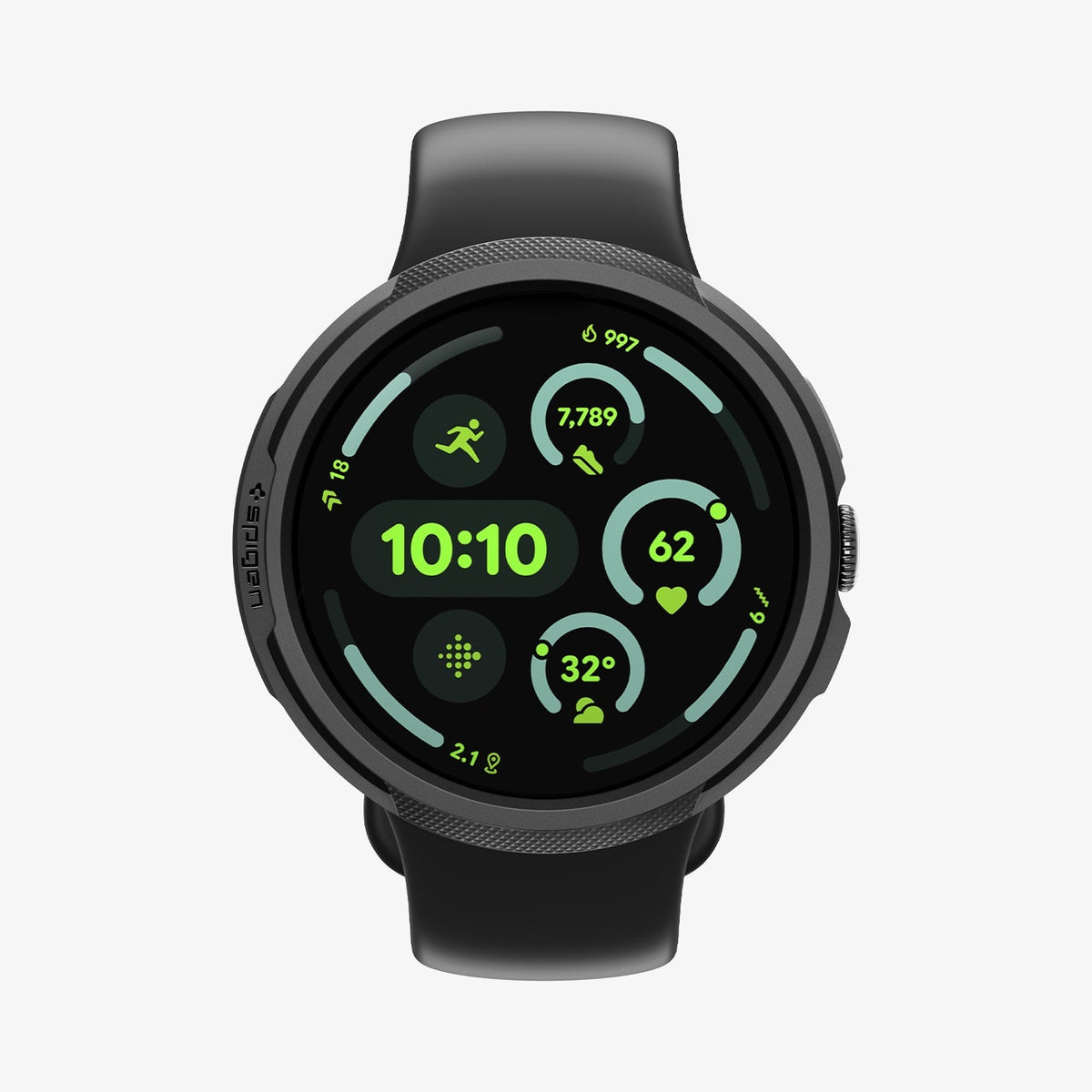Spigen Google Pixel Watch 5 / 4 (45mm) Case + Stand – Liquid Air - Matte Black - official image 1